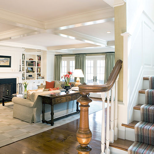 living room and stairs to the second floor