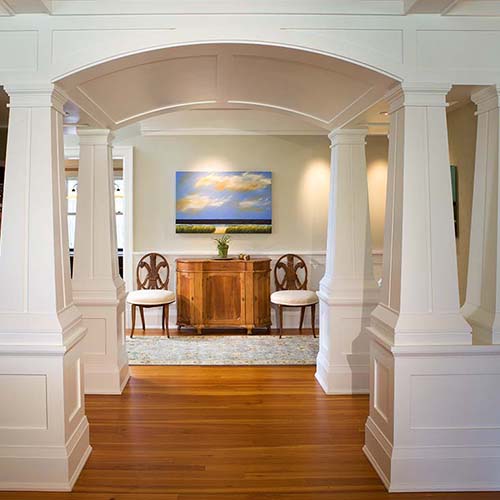 hallway with pillars