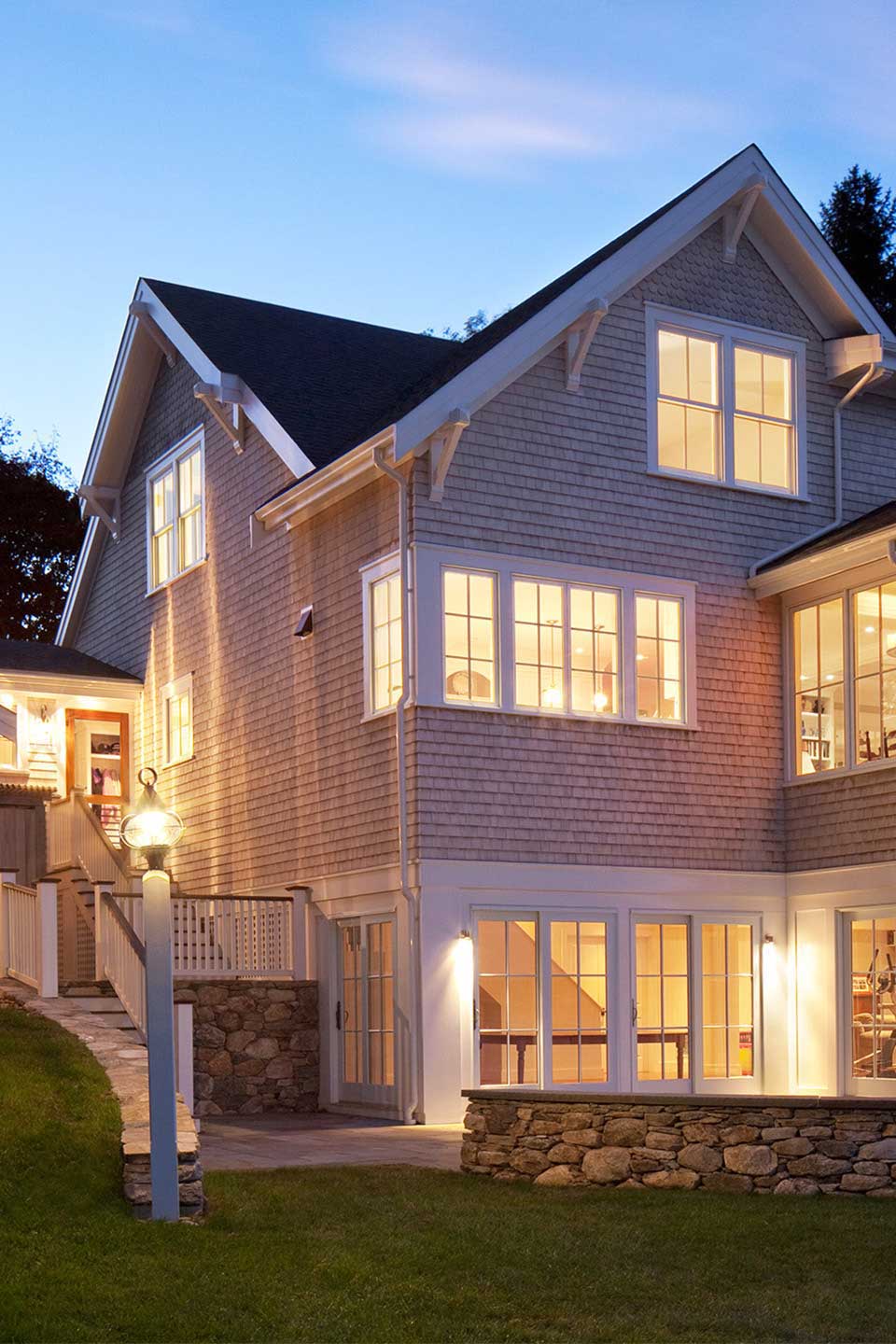 westport cottage at dusk