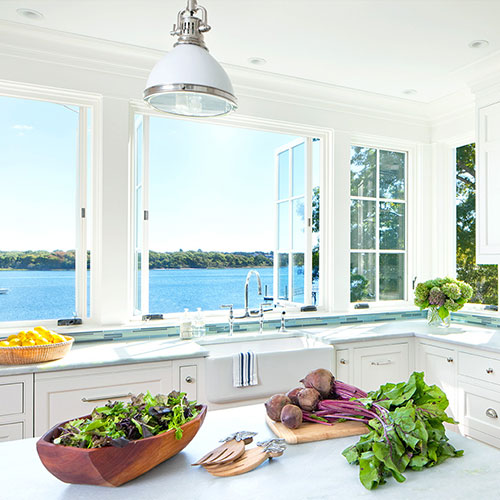 kitchen looking out to the water