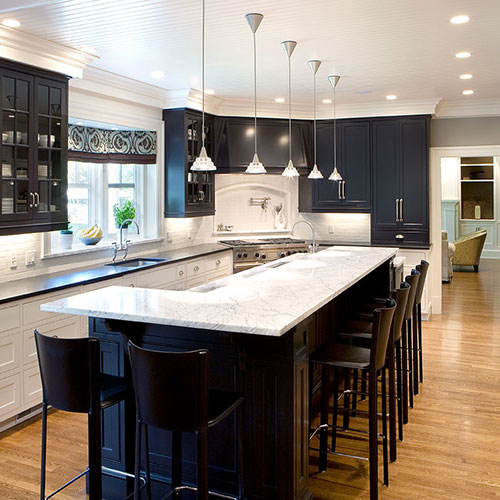 kitchen with center island