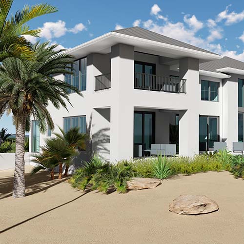 back of house from the beach